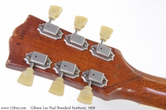 Gibson Les Paul Standard Sunburst, 1959 Head Rear View
