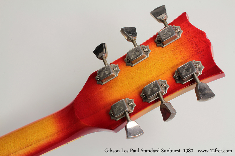Gibson Les Paul Standard Sunburst 1980 head rear