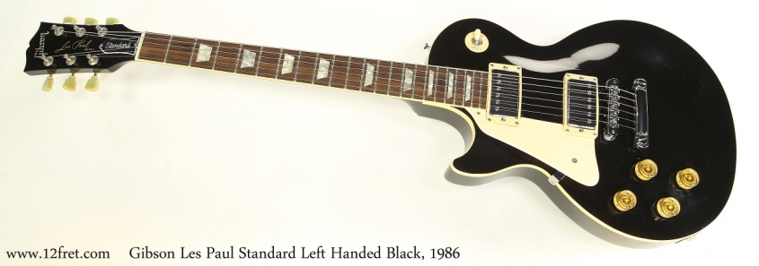Gibson Les Paul Standard Left Handed Black, 1986  Full Front View