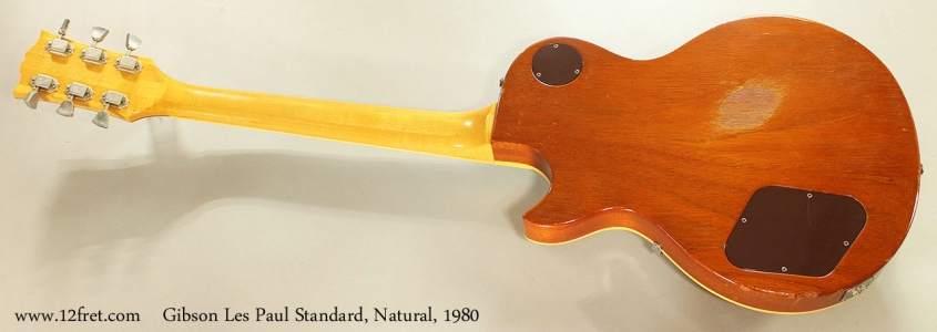 Gibson Les Paul Standard, Natural, 1980 Full Rear View