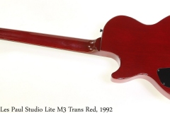 Gibson Les Paul Studio Lite M3 Trans Red, 1992 Full Rear View