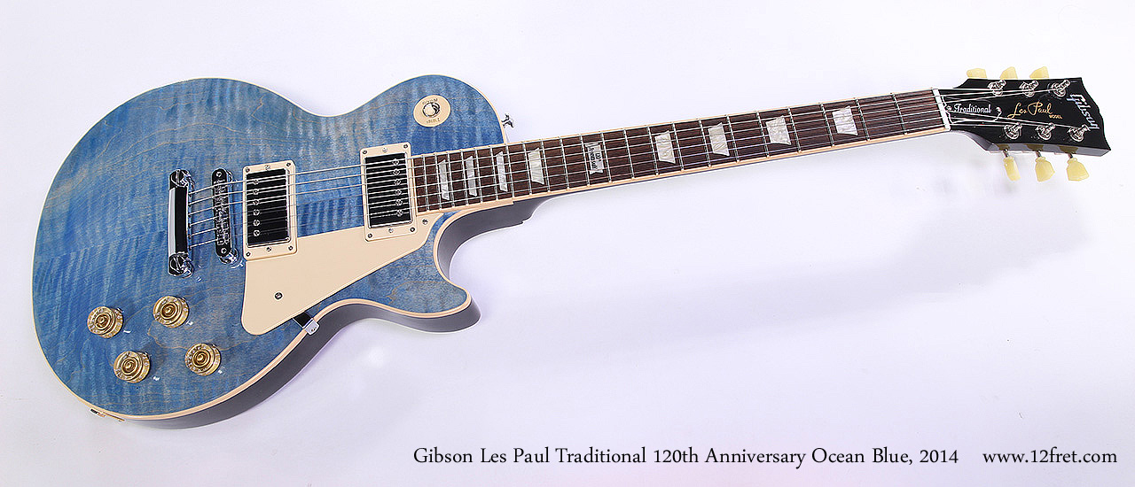 Gibson Les Paul Traditional 120th Anniversary Ocean Blue, 2014 Full Front View