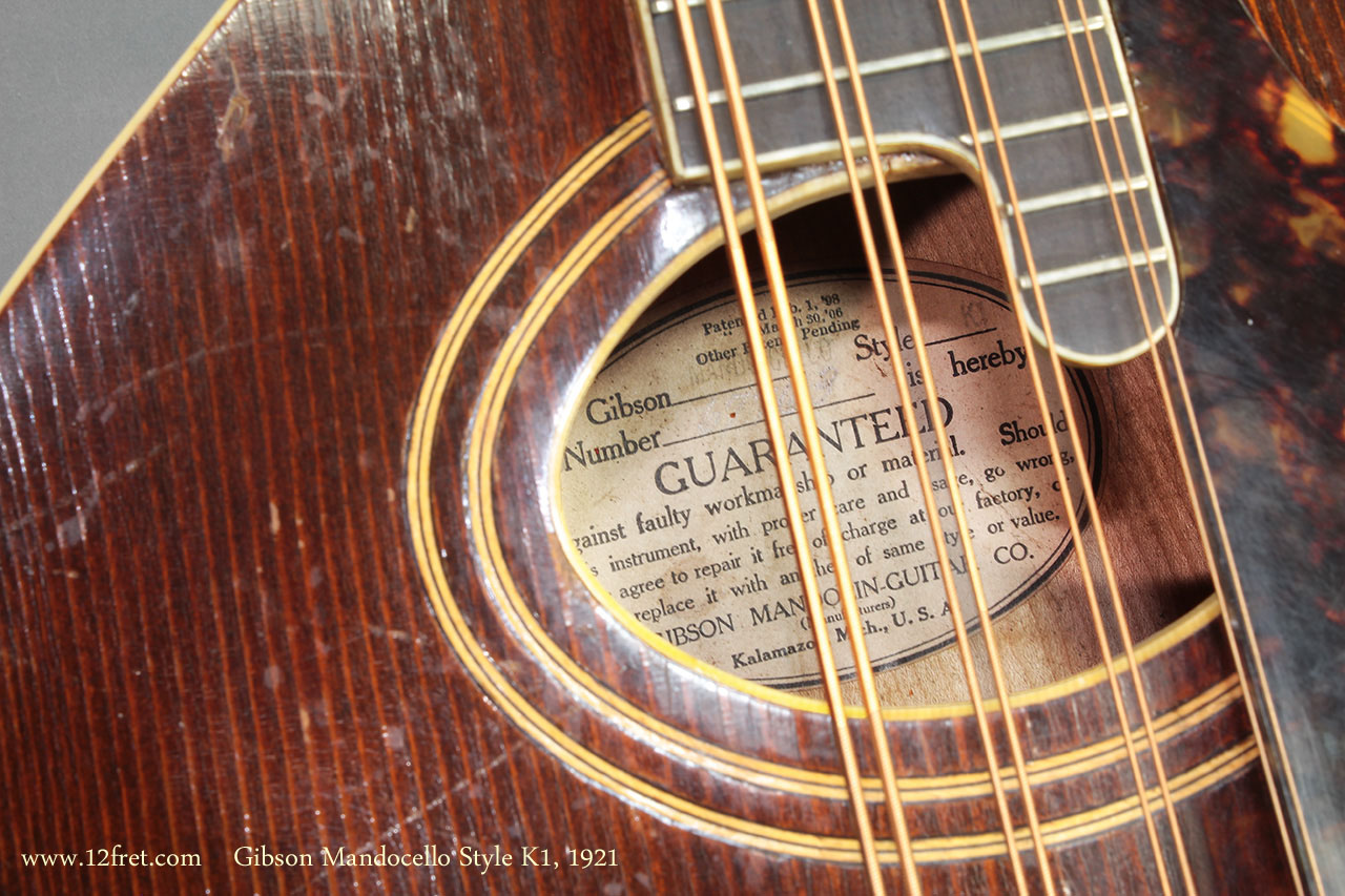 Gibson Mandocello Style K1 1921 label