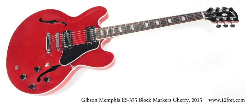 Gibson Memphis ES-335 Block Markers Cherry, 2015 Full Front View