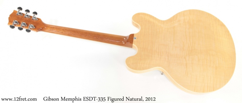 Gibson Memphis ESDT-335 Figured Natural, 2012 Full Rear View