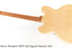 Gibson Memphis ESDT-335 Figured Natural, 2012 Full Rear View