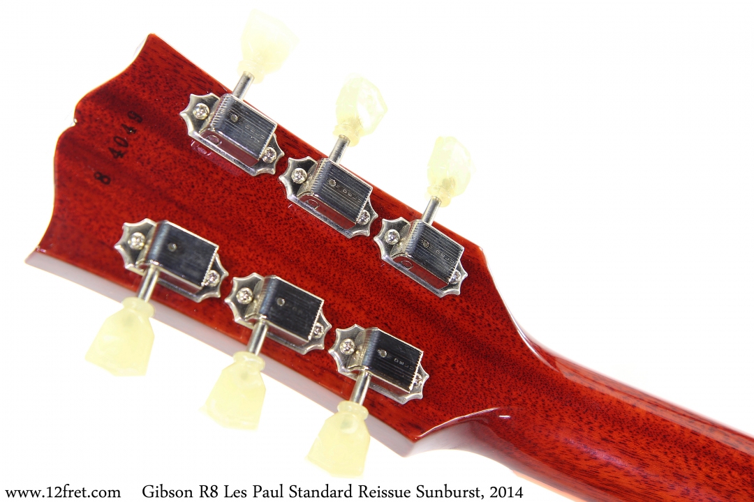 Gibson R8 Les Paul Standard Reissue Sunburst, 2014 Head Rear View