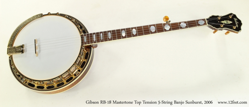 Gibson RB-18 Mastertone Top Tension 5-String Banjo Sunburst, 1996 Full Front View