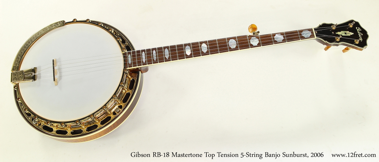 Gibson RB-18 Mastertone Top Tension 5-String Banjo Sunburst, 1996 Full Front View