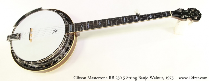Gibson Mastertone RB 250 5 String Banjo Walnut, 1975 Full Front View