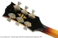 Gibson Super 400 CES Archtop Electric Sunburst, 1973 Head Rear View