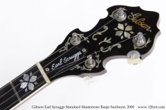 Gibson Earl Scruggs Standard Mastertone Banjo Sunburst, 2000 Head Front View