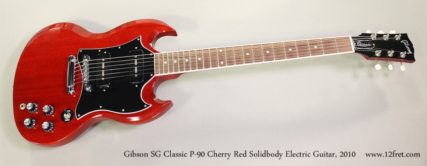 Gibson SG Classic P-90 Cherry Red Solidbody Electric Guitar, 2010 Full Front View