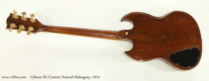 Gibson SG Custom Natural Mahogany, 1974 Full Rear View