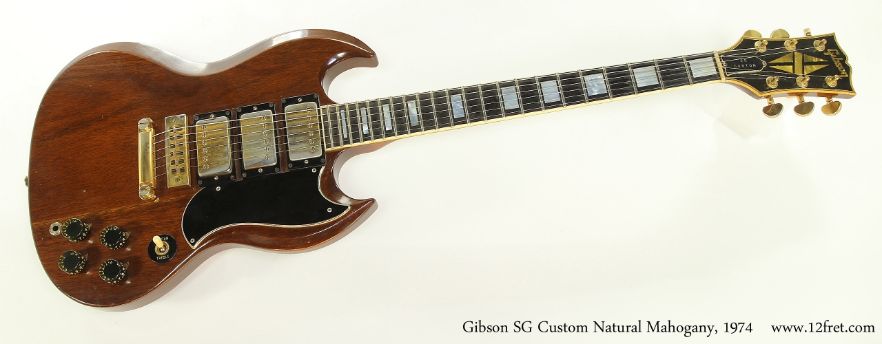 Gibson SG Custom Natural Mahogany, 1974 Full Front View