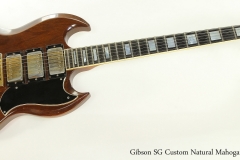 Gibson SG Custom Natural Mahogany, 1974 Full Front View