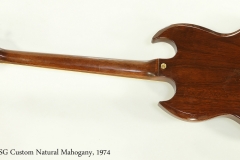 Gibson SG Custom Natural Mahogany, 1974 Full Rear View