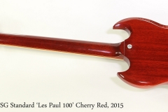 Gibson SG Standard 'Les Paul 100' Cherry Red, 2015  Full Rear View