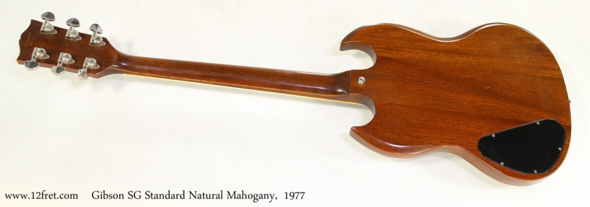 Gibson SG Standard Natural Mahogany,  1977   Full Rear View