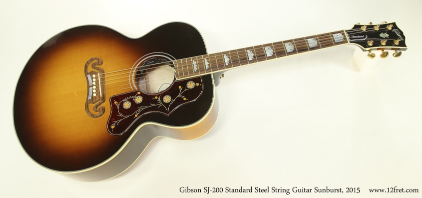 Gibson SJ-200 Standard Steel String Guitar Sunburst, 2015  Full Front View