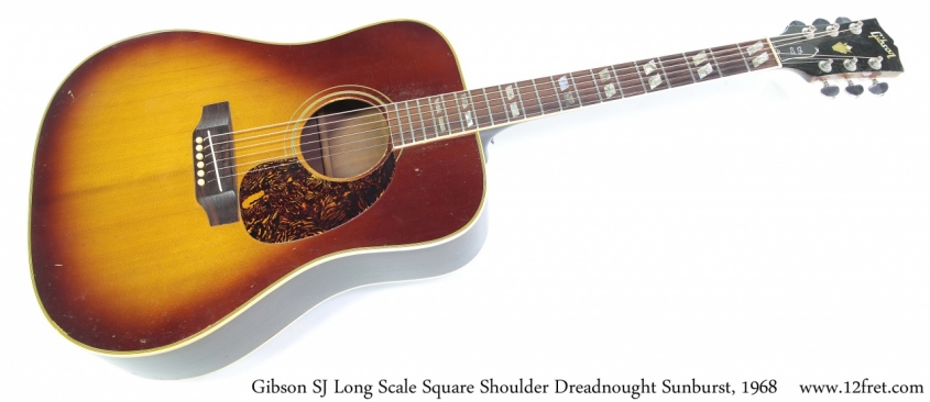 Gibson SJ Long Scale Square Shoulder Dreadnought Sunburst, 1968 Full Front View