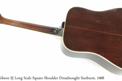Gibson SJ Long Scale Square Shoulder Dreadnought Sunburst, 1968 Full Rear View