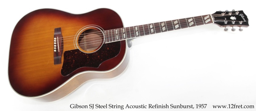 Gibson SJ Steel String Acoustic Refinish Sunburst, 1957 Full Front View