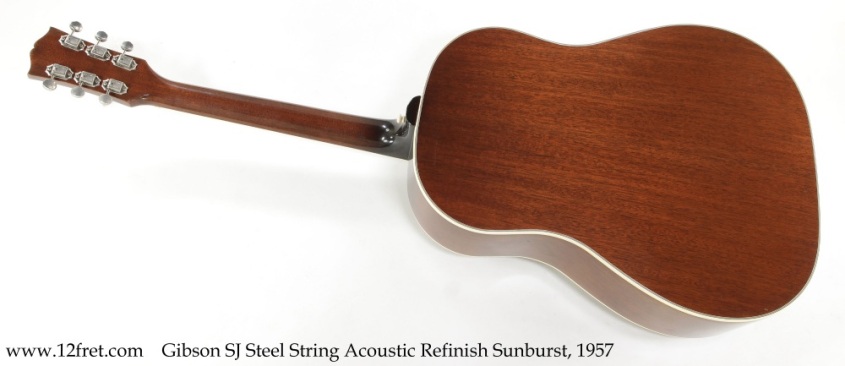 Gibson SJ Steel String Acoustic Refinish Sunburst, 1957 Full Rear View