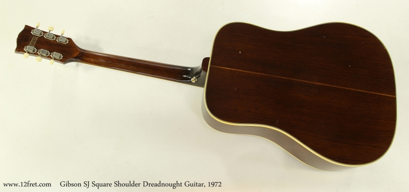 Gibson SJ Square Shoulder Dreadnought Guitar, 1972  Full Rear View