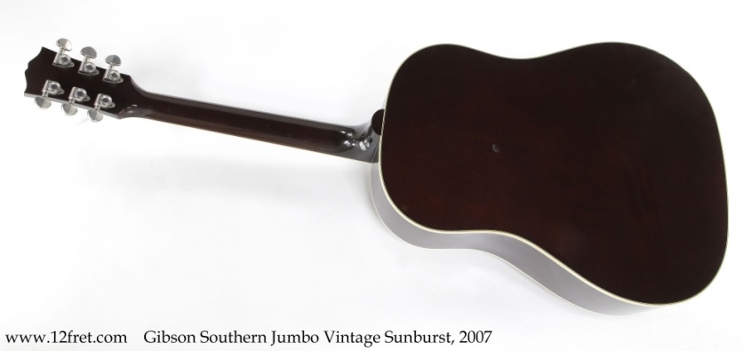 Gibson Southern Jumbo Vintage Sunburst, 2007 Full Rear View