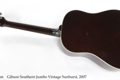 Gibson Southern Jumbo Vintage Sunburst, 2007 Full Rear View