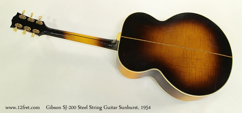 Gibson SJ-200 Steel String Guitar Sunburst, 1954  Full Rear View