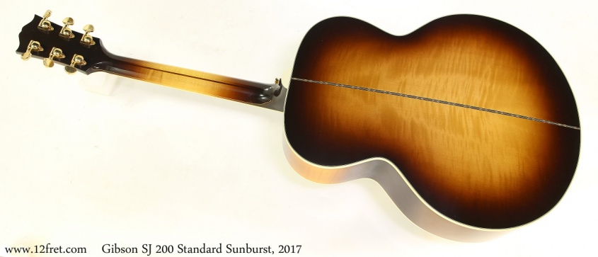 Gibson SJ 200 Standard Sunburst, 2017 Full Rear View