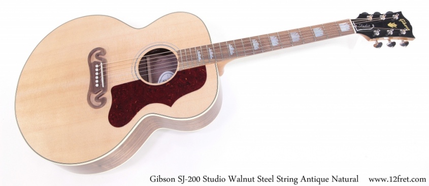 Gibson SJ-200 Studio Walnut Steel String Antique Natural Full Front View