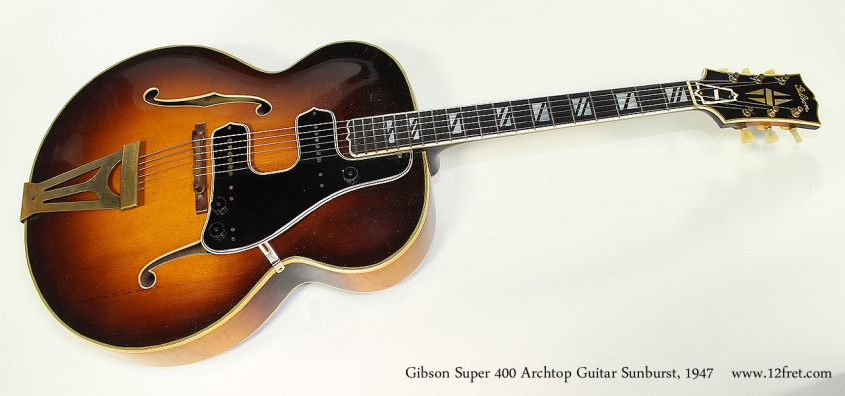 Gibson Super 400 Archtop Guitar Sunburst, 1947 Full Front View