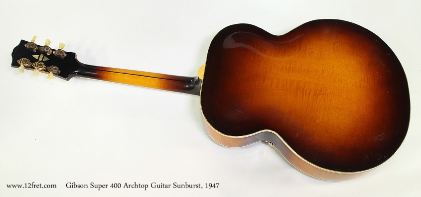 Gibson Super 400 Archtop Guitar Sunburst, 1947 Full Rear View