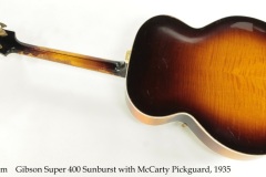 Gibson Super 400 Sunburst with McCarty Pickguard, 1935 Full Rear View