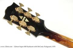 Gibson Super 400 Sunburst with McCarty Pickguard, 1935 Head Rear View