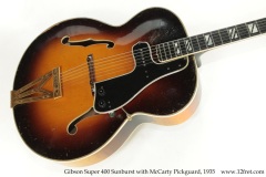 Gibson Super 400 Sunburst with McCarty Pickguard, 1935 Top View