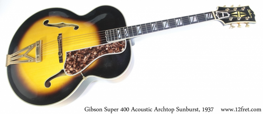 Gibson Super 400 Acoustic Archtop Sunburst, 1937 Full Front View