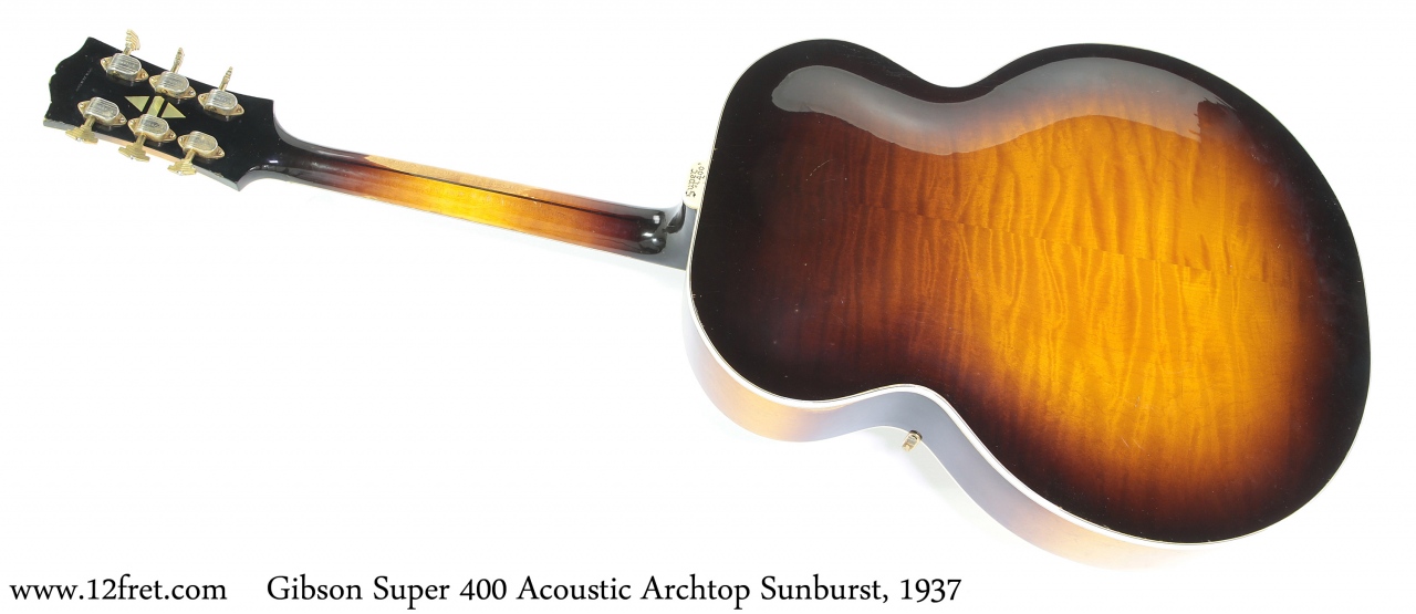 Gibson Super 400 Acoustic Archtop Sunburst, 1937 Full Rear View