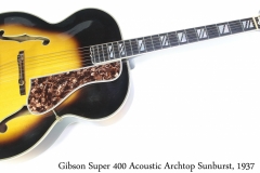 Gibson Super 400 Acoustic Archtop Sunburst, 1937 Full Front View