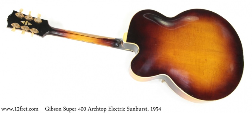 Gibson Super 400 Archtop Electric Sunburst, 1954 Full Rear View