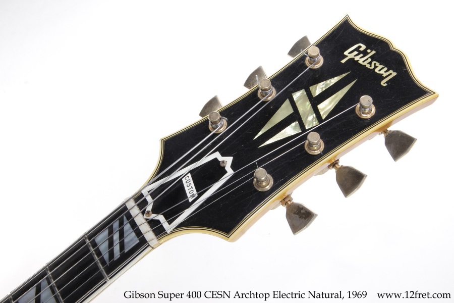 Gibson Super 400 CESN Archtop Electric Natural, 1969 Head Front View
