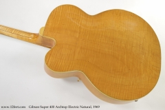 Gibson Super 400 Archtop Electric Natural, 1969 Back View