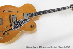Gibson Super 400 Archtop Electric Natural, 1969 Full Rear View