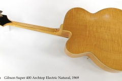 Gibson Super 400 Archtop Electric Natural, 1969 Full Rear View