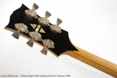 Gibson Super 400 Archtop Electric Natural, 1969 Head Rear View