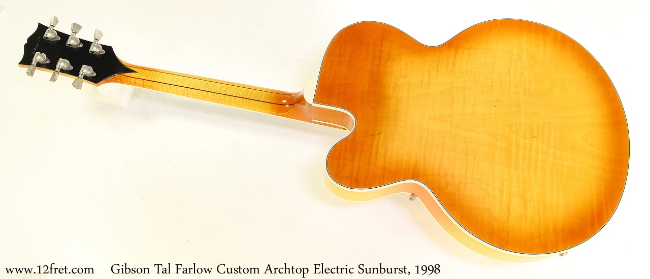 Gibson Tal Farlow Custom Archtop Electric Sunburst, 1998 Full Rear View