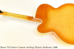 Gibson Tal Farlow Custom Archtop Electric Sunburst, 1998 Full Rear View